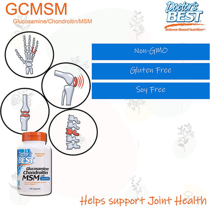Doctor's Best, Glucosamine Chondroitin MSM with OptiMSM, 240-360 Veggie Caps - Ultimate Sup Singapore