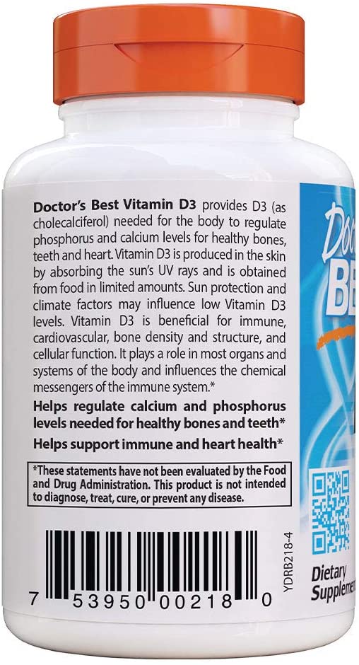 Doctor's Best, Vitamin D3, 125 mcg (5000 IU) - Ultimate Sup Singapore