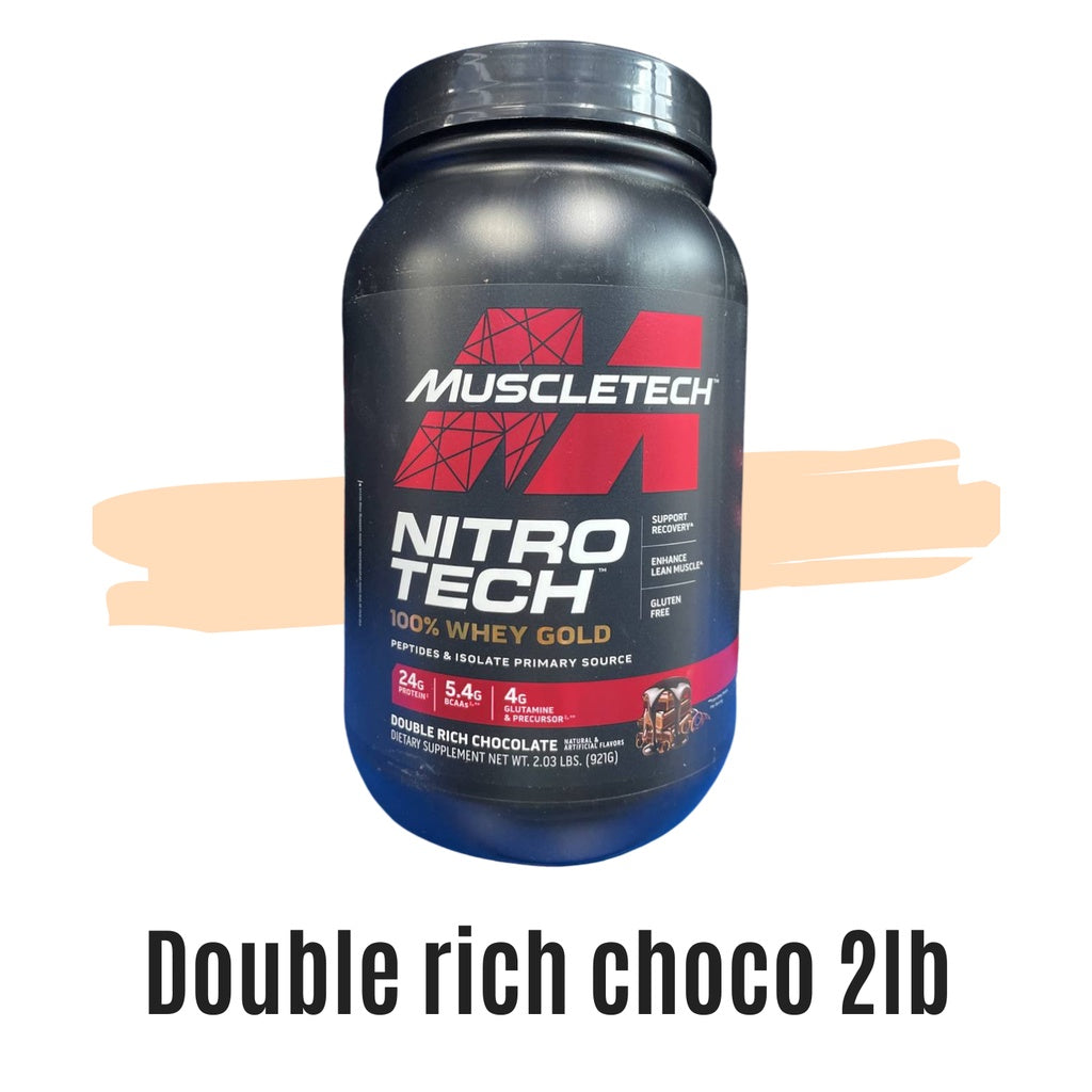 MuscleTech, Nitro Tech Whey Gold, 2-8lbs, bouble chocolate 2 lbs