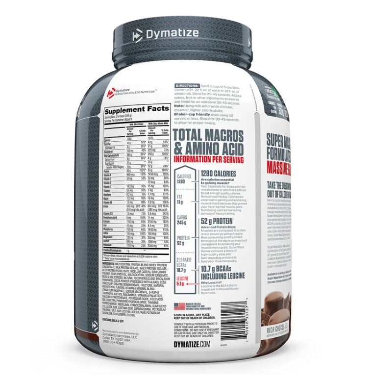 Dymatize Nutrition, Super Mass Gainer, 6-12lbs - Ultimate Sup Singapore
