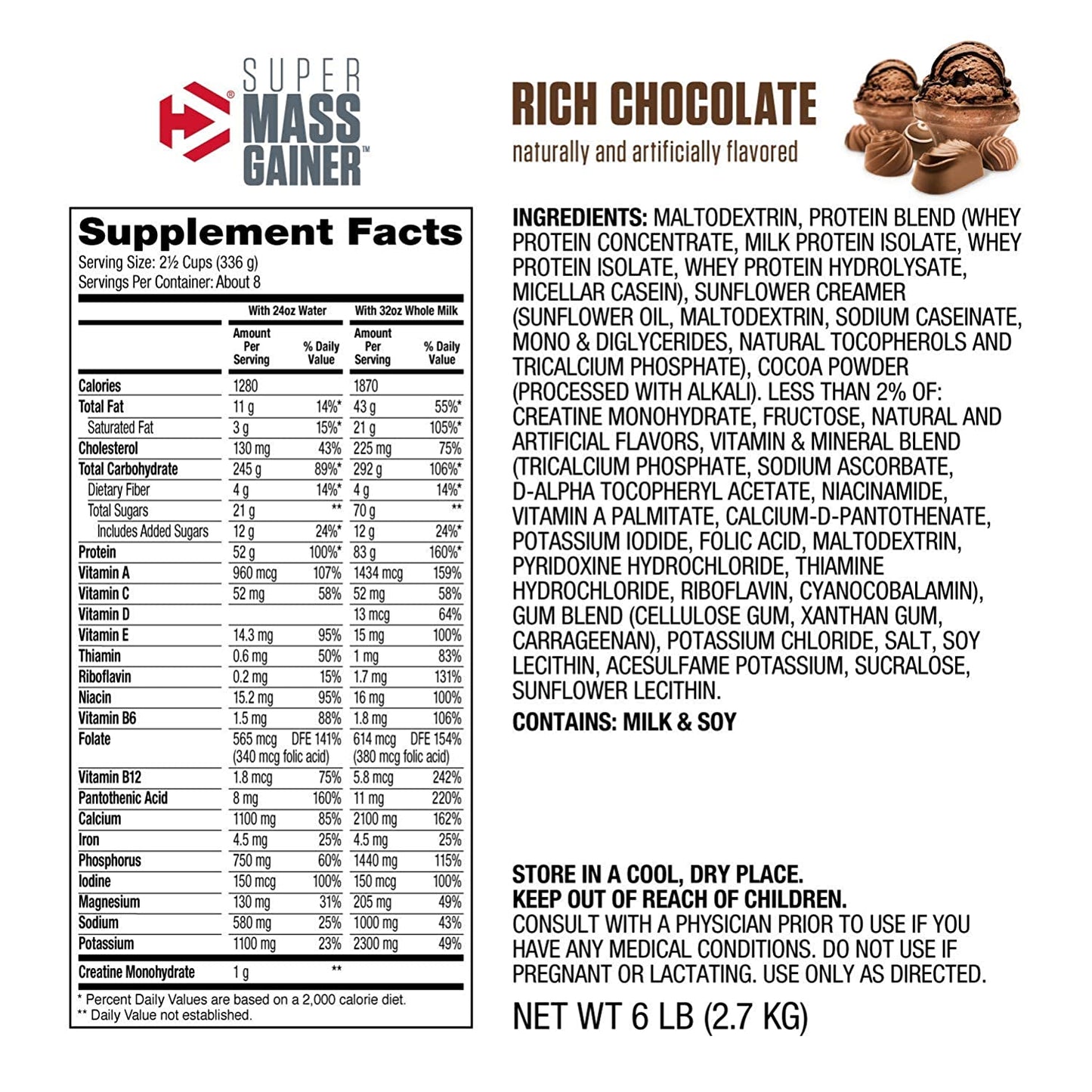 Dymatize Nutrition, Super Mass Gainer, 6-12lbs - Ultimate Sup Singapore