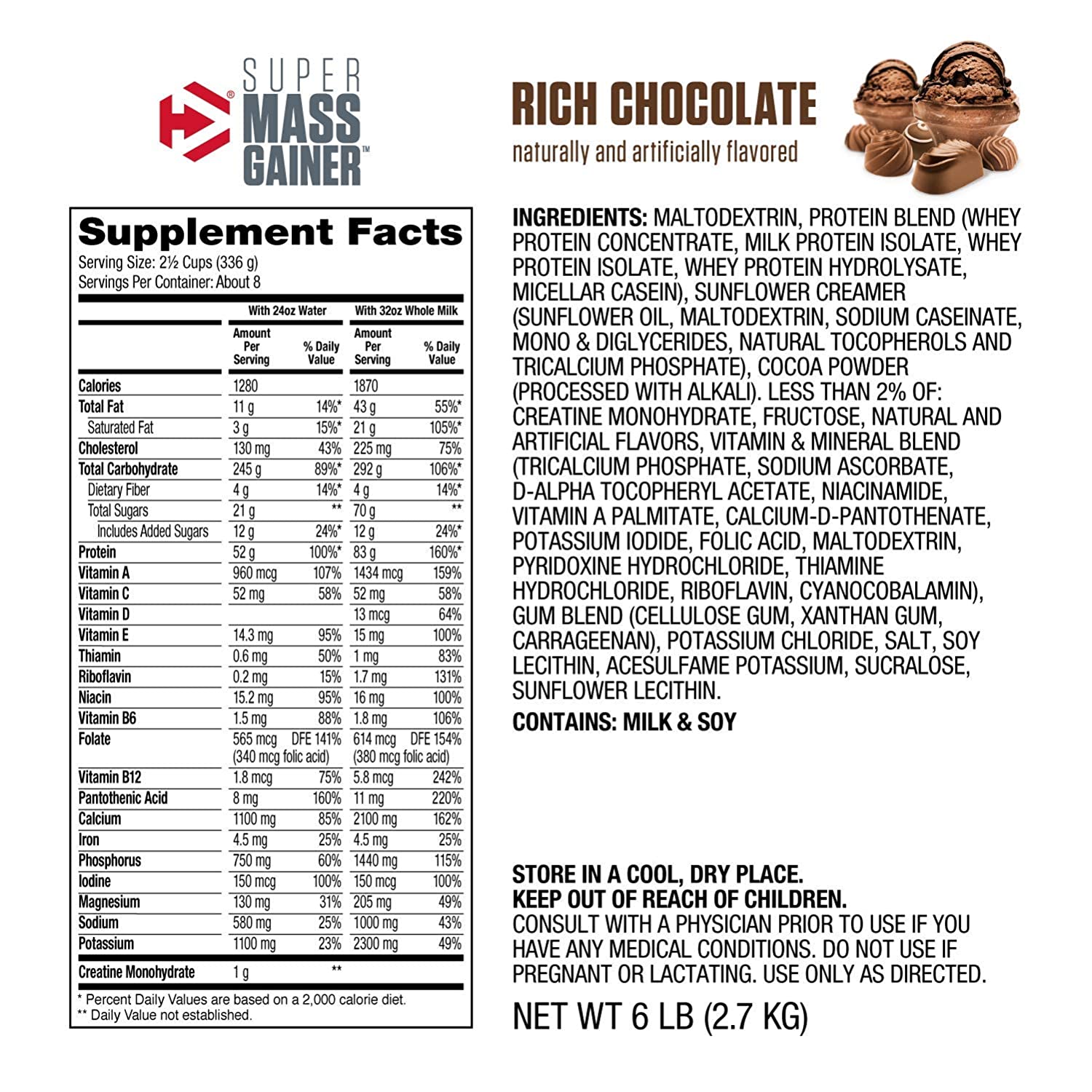 Dymatize Nutrition, Super Mass Gainer, 6-12lbs - Ultimate Sup Singapore