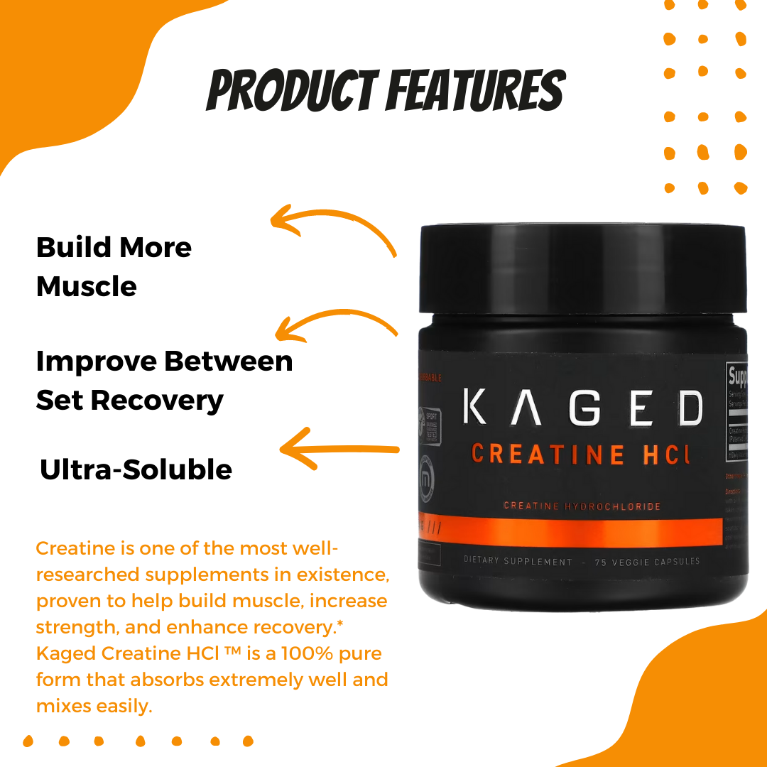 Kaged Muscle, Patented C-HCI, Creatine HCI, 75 Capsules - Ultimate Sup Singapore