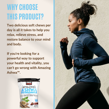 Force Factor, Amazing Ashwa, Ashwagandha, Stress & Anxiety, Memory, Weight Management, Triple Berry, 60 Soft Chews - Ultimate Sup Singapore