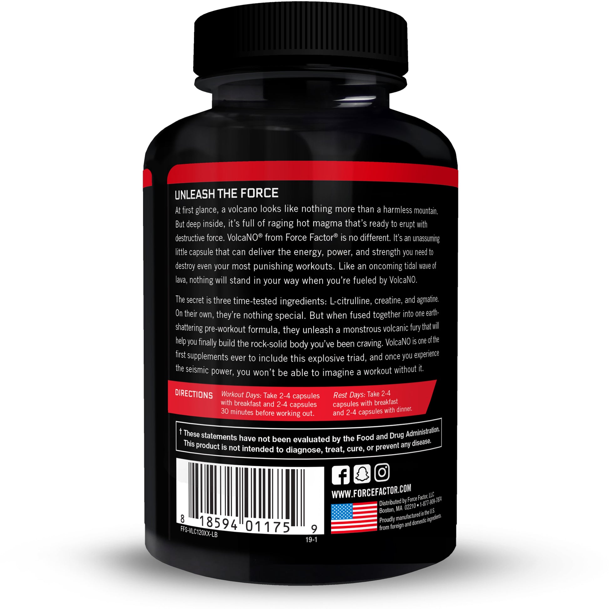 Force Factor, Volcano Pre Workout, 120 Caps - Ultimate Sup Singapore
