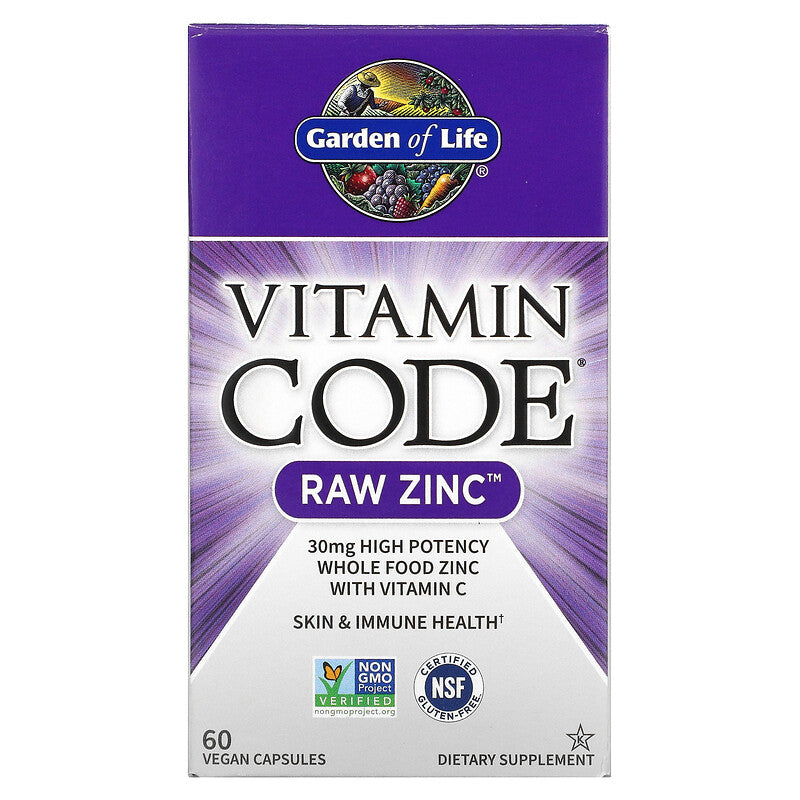 Garden of Life, Vitamin Code, RAW Zinc, 60 Vegan Capsules - Ultimate Sup Singapore