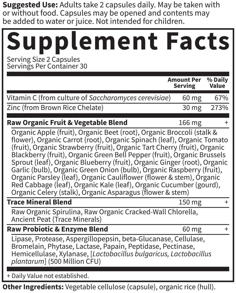 Garden of Life, Vitamin Code, RAW Zinc, 60 Vegan Capsules - Ultimate Sup Singapore