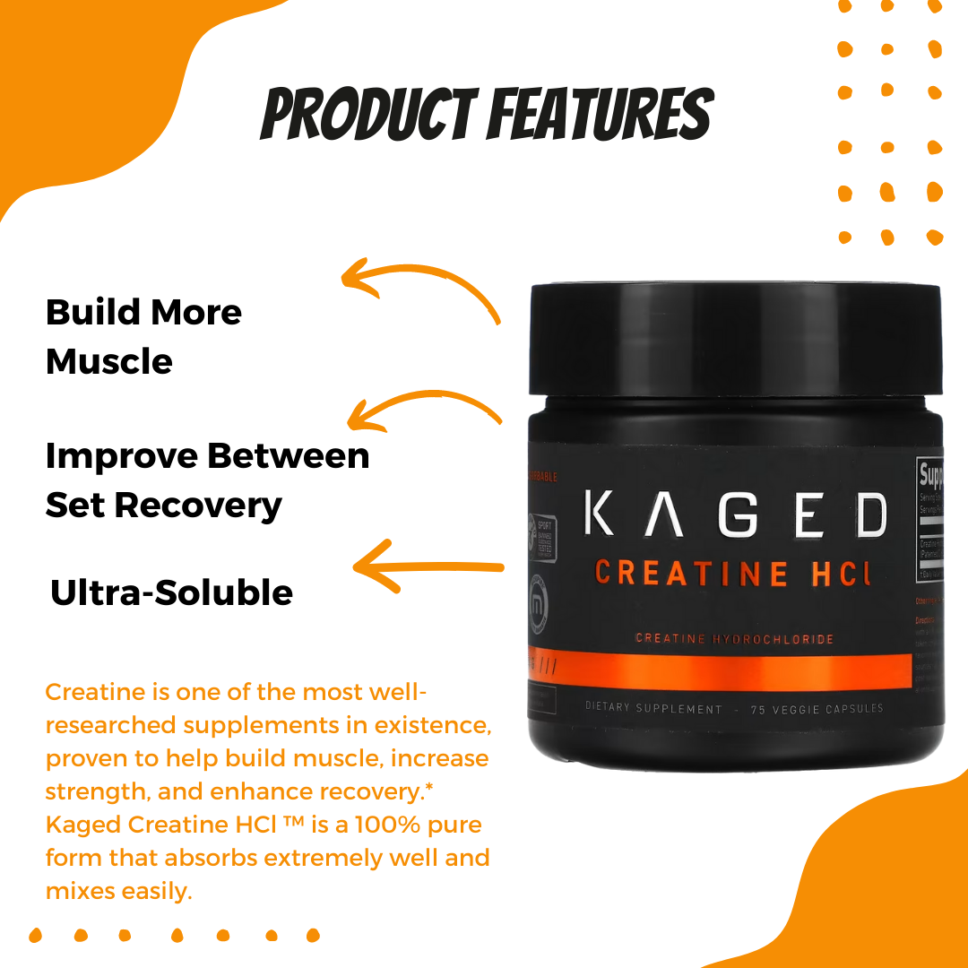 Kaged Muscle, Creatine HCI, 75 Caps - Ultimate Sup Singapore