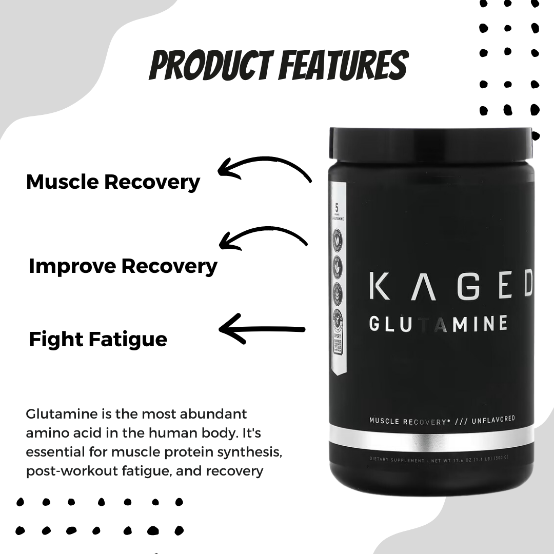Kaged Muscle, Glutamine, Unflavored, 500g - Ultimate Sup Singapore