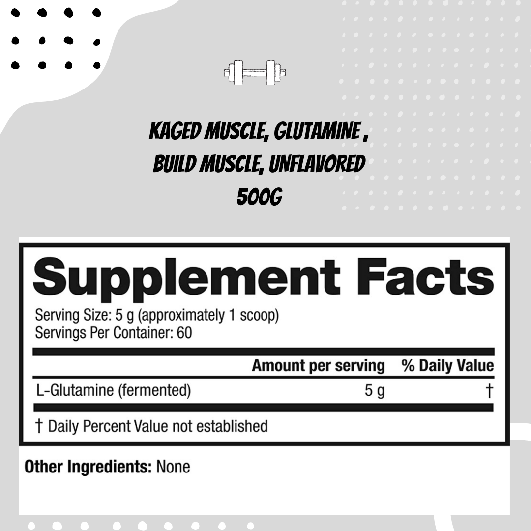 Kaged Muscle, Glutamine, Unflavored, 500g - Ultimate Sup Singapore