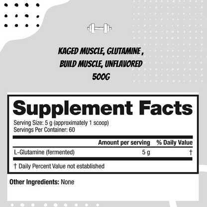 Kaged Muscle, Glutamine, Unflavored, 500g - Ultimate Sup Singapore