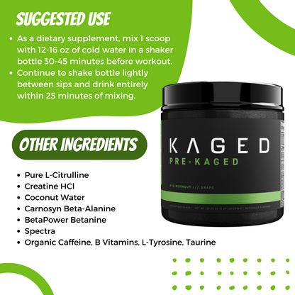 Kaged Muscle, Pre-Kaged, 1.41 lbs (640 g) - Ultimate Sup Singapore