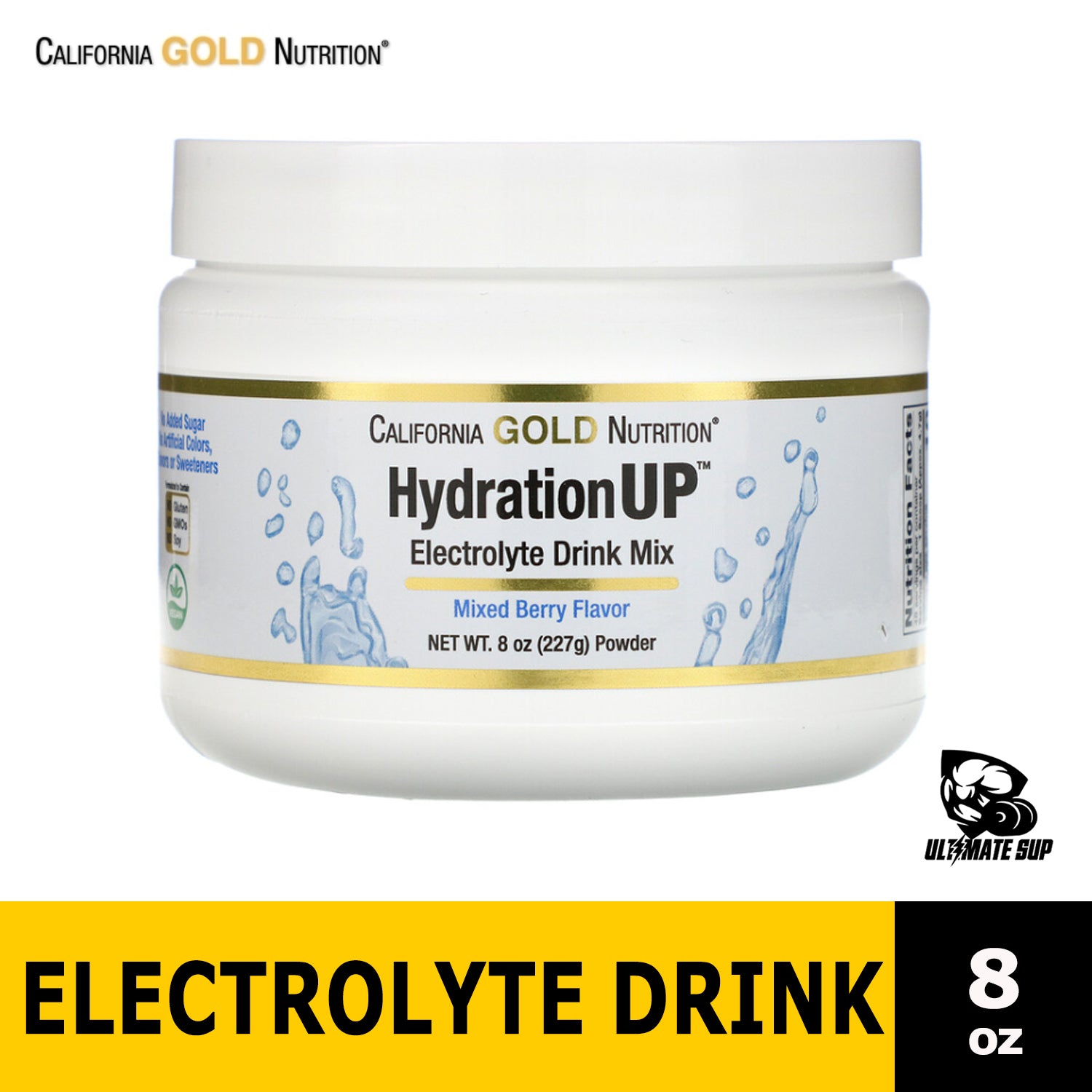 California Gold Nutrition, HydrationUP, Electrolyte Drink Mix Powder - Ultimate Sup Singapore