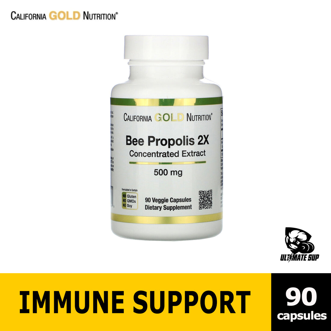 California Gold Nutrition, Bee Propolis 2X, 500 mg, 90-240 Caps - Ultimate Sup Singapore