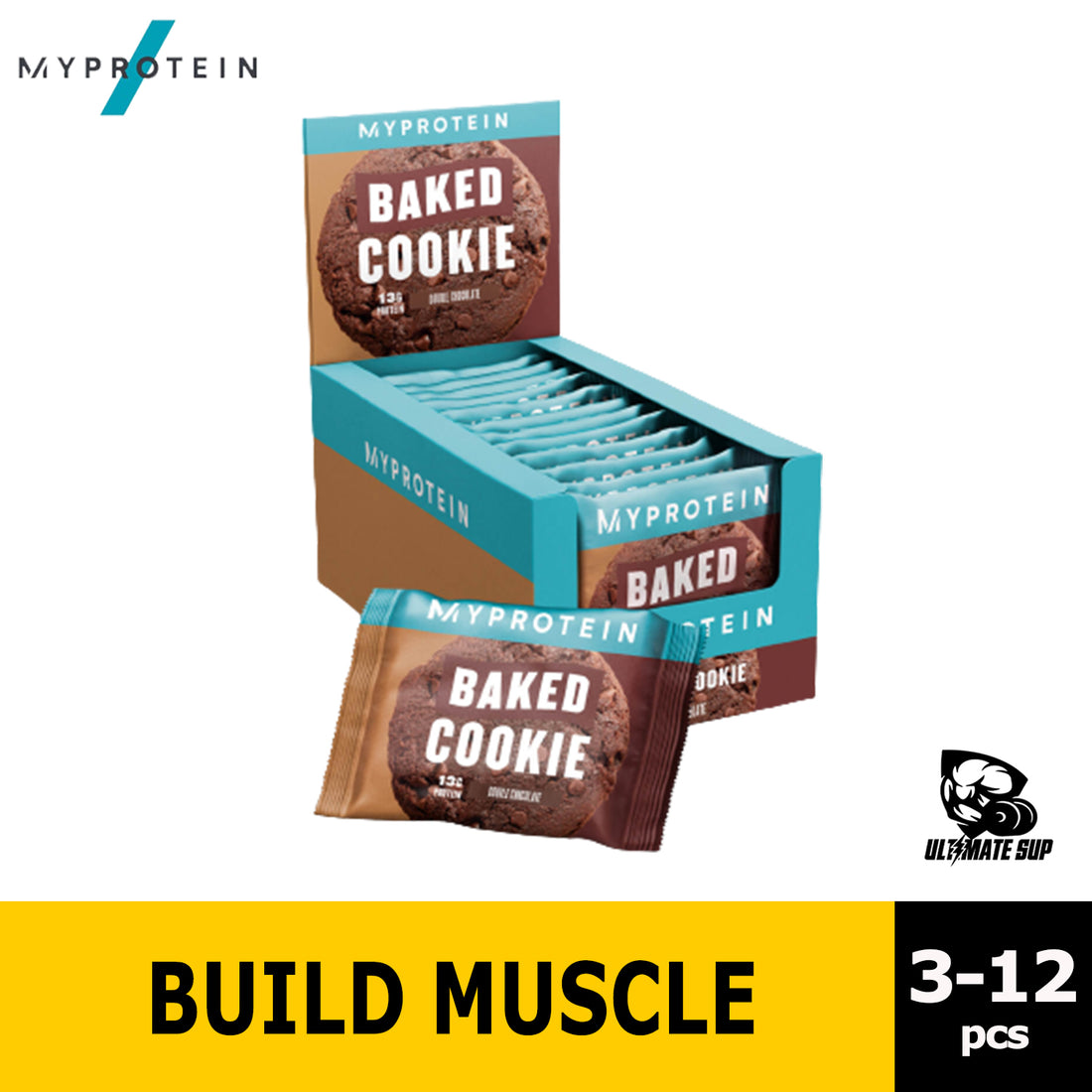 Myprotein Baked Protein Cookie, 3 - 12pcs - Ultimate Sup Singapore