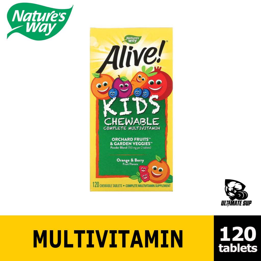 Nature's Way, Alive! Children's Chewable Multi-Vitamin, Orange + Berry Fruit, 120 Chewable Tablets - Ultimate Sup