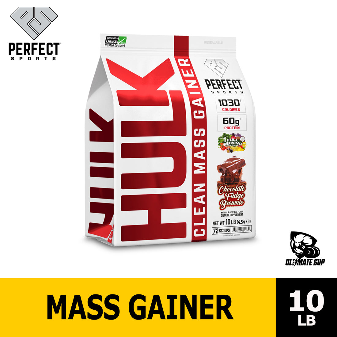 Perfect Sports, Hulk Clean Mass Gainer, 10lb - Ultimate Sup Singapore