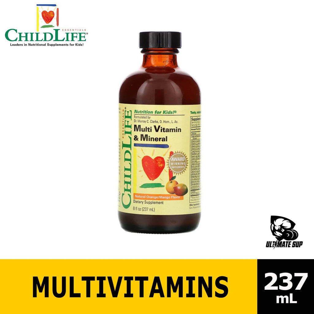 ChildLife, Essentials, Multi Vitamin & Mineral, Natural Orange/Mango Flavor, 8 fl oz (237 ml) - Ultimate Sup