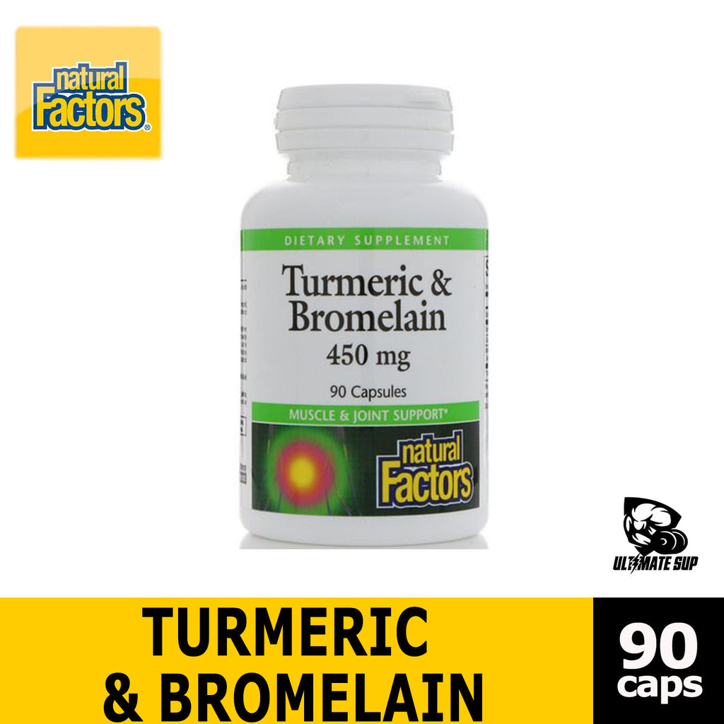 Natural Factors, Turmeric & Bromelain, 450 mg, 90 Capsules, Before