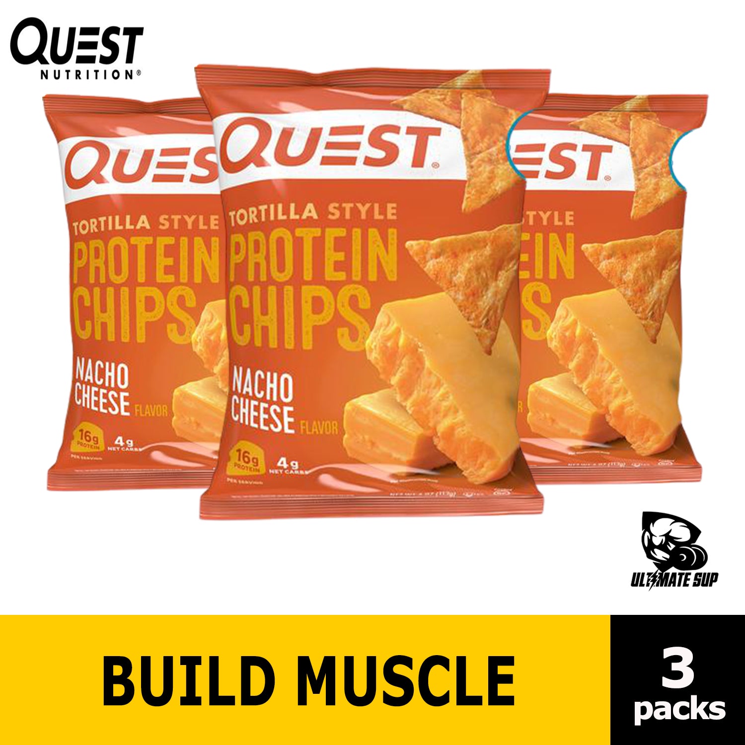 Quest Nutrition, Protein Chips, 3 Packs - 8 Packs, 32g Each - Ultimate Sup Singapore