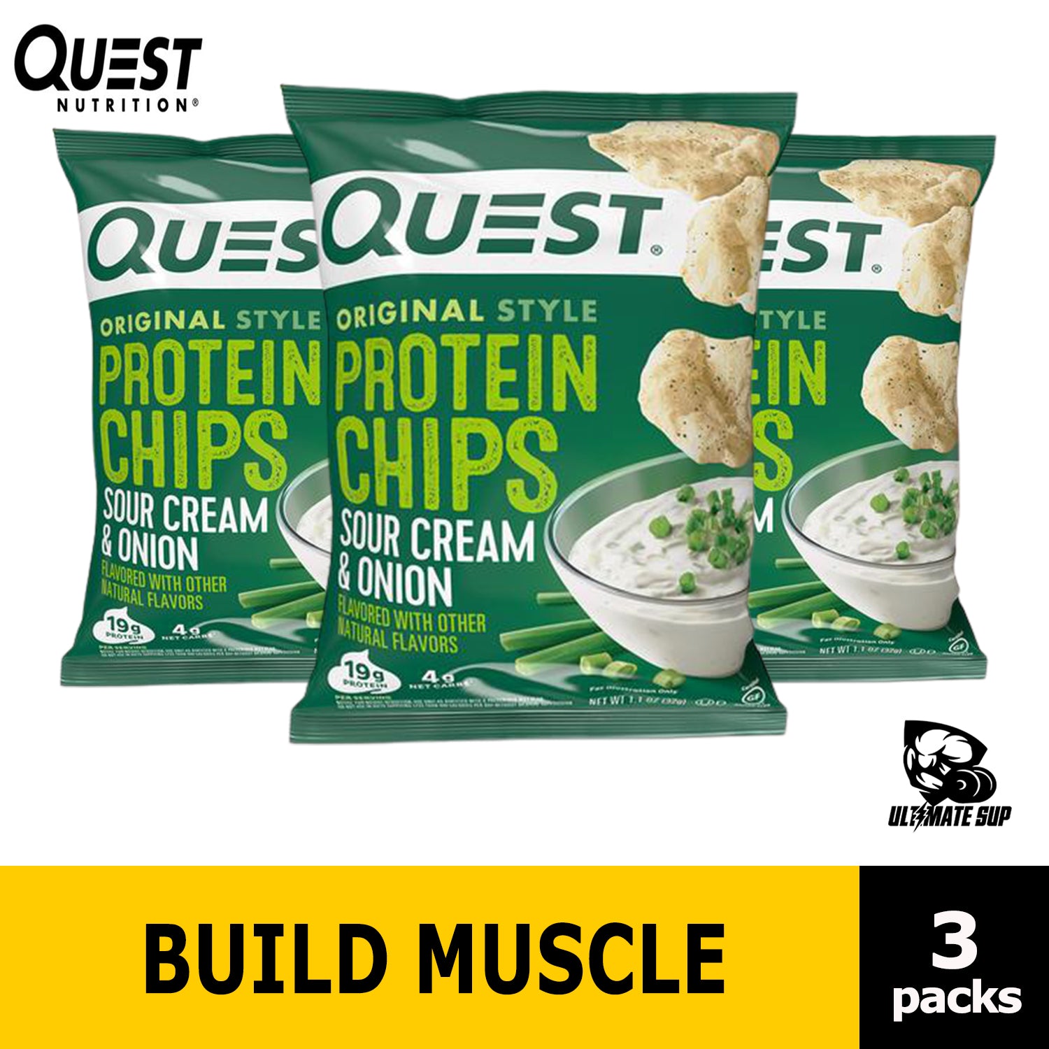 Quest Nutrition, Protein Chips, 3 Packs - 8 Packs, 32g Each - Ultimate Sup Singapore