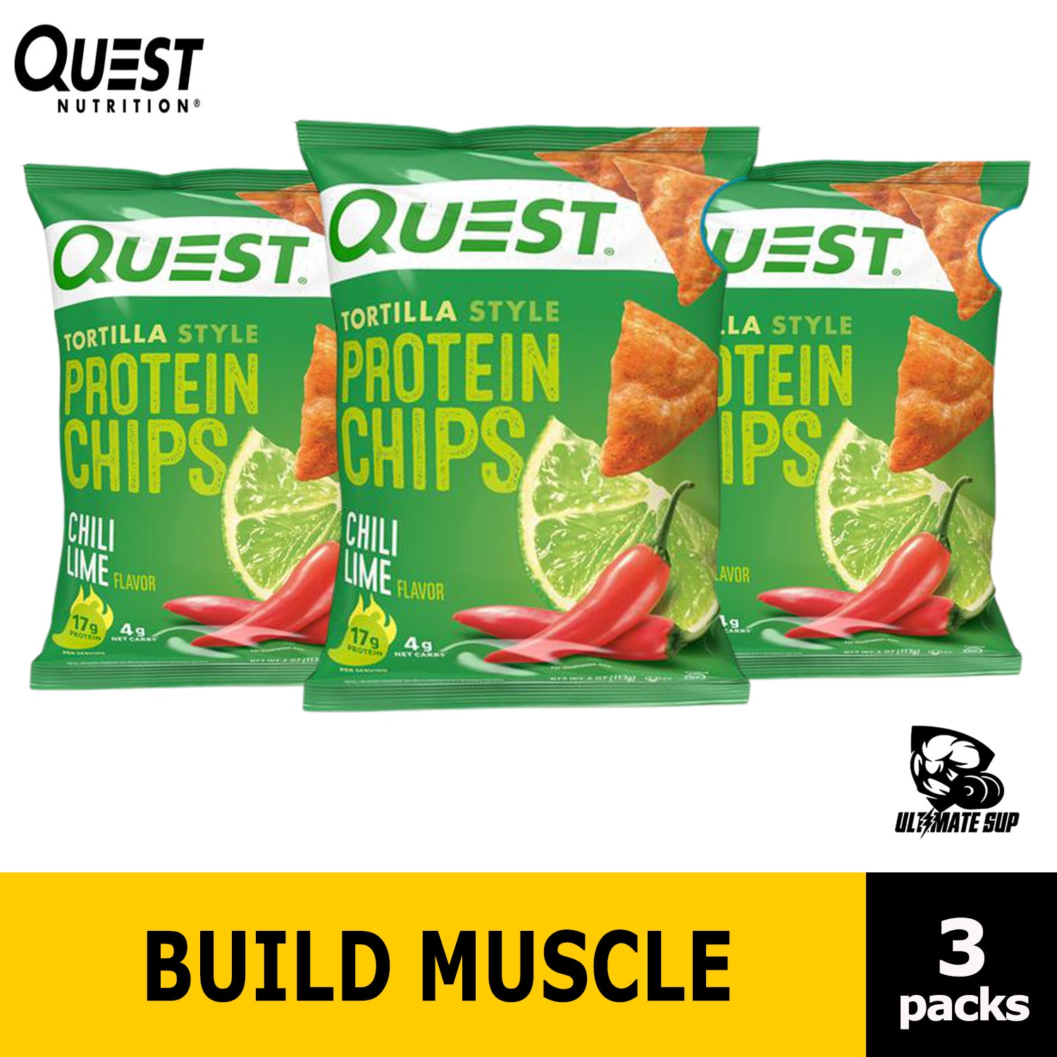 Quest Nutrition, Protein Chips, 3 Packs - 8 Packs, 32g Each - Ultimate Sup Singapore