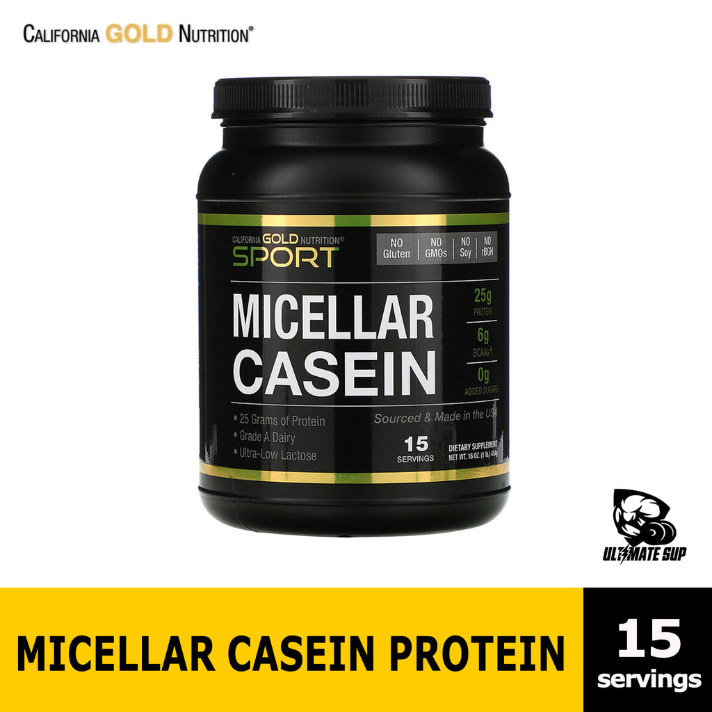 California Gold Nutrition Micellar Casein Protein, Unflavored, 88% Protein, Slow Absorption, Easy to Digest, Main Front