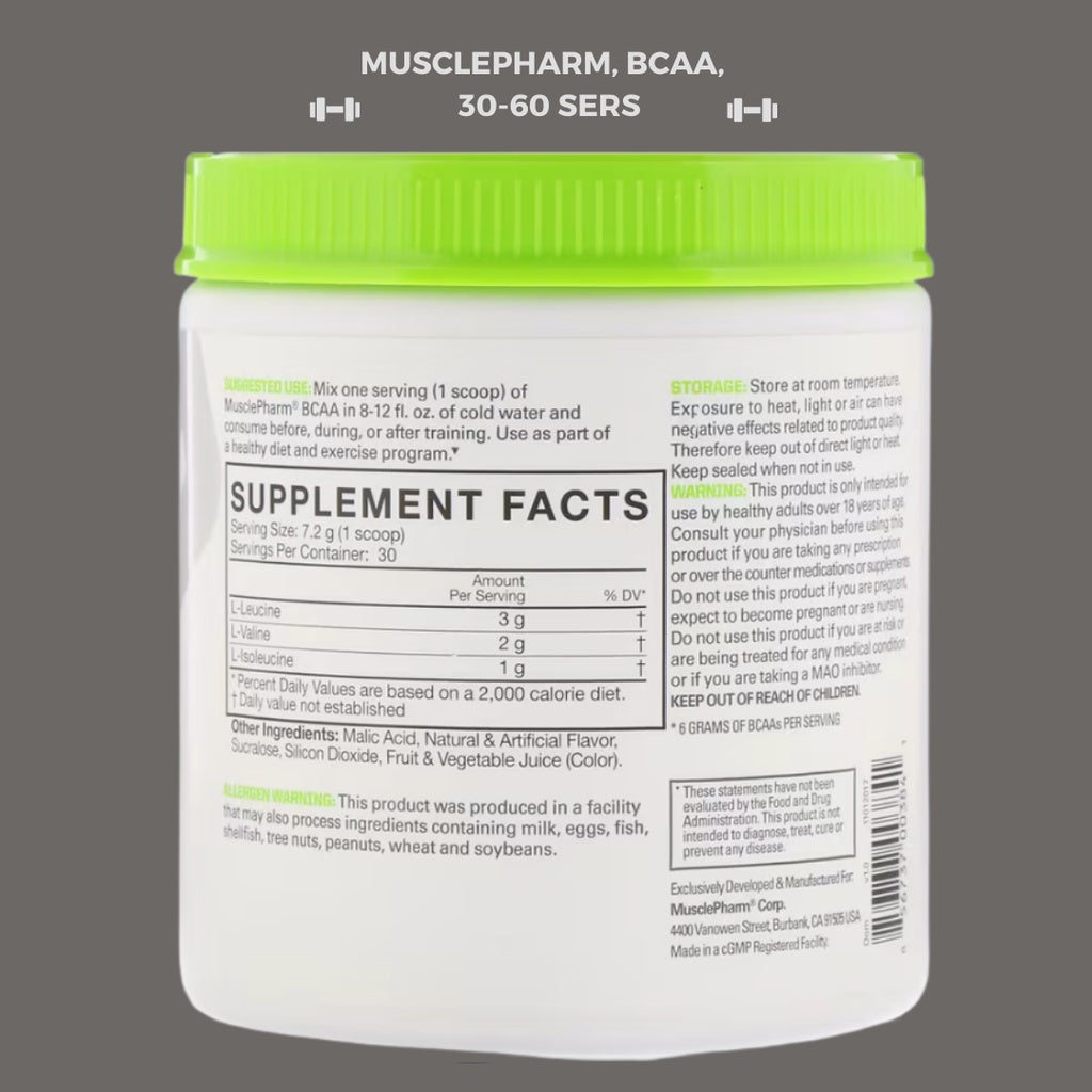 MusclePharm, BCAA Essentials, 30-60sers - Ultimate Sup Singapore