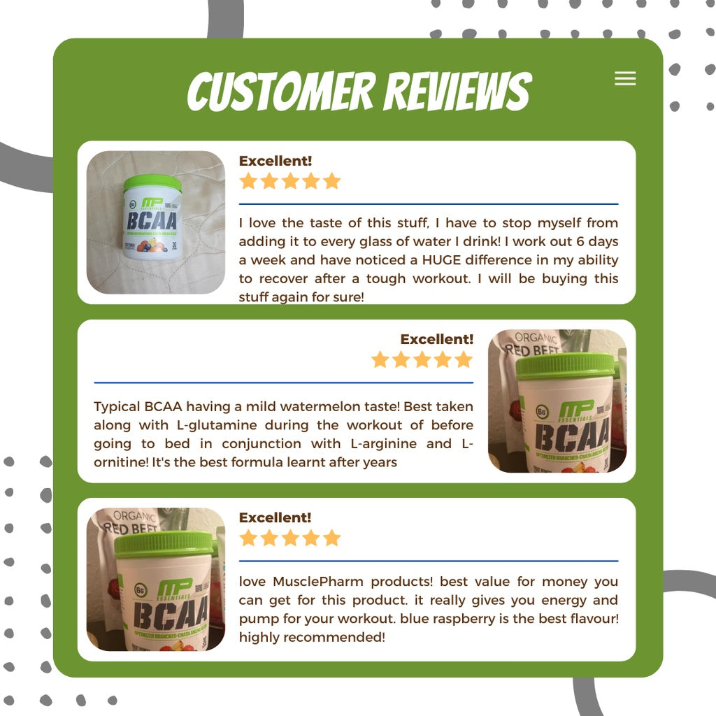 MusclePharm, BCAA Essentials, 30-60sers - Ultimate Sup Singapore