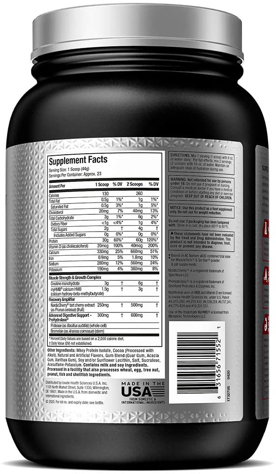 Muscletech, Nitro Tech Elite, 2.21 lbs (1 kg) - Ultimate Sup Singapore