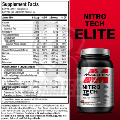 Muscletech, Nitro Tech Elite, 2.21 lbs (1 kg) - Ultimate Sup Singapore