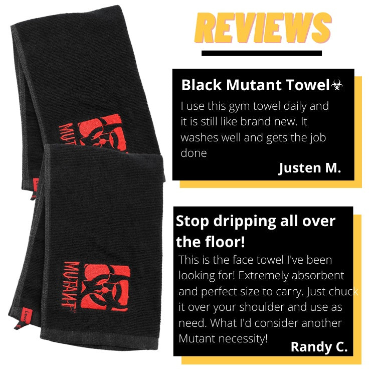 Mutant, Black Towel, Red Modified Biohazard Logo, 100% cotton - Ultimate Sup Singapore
