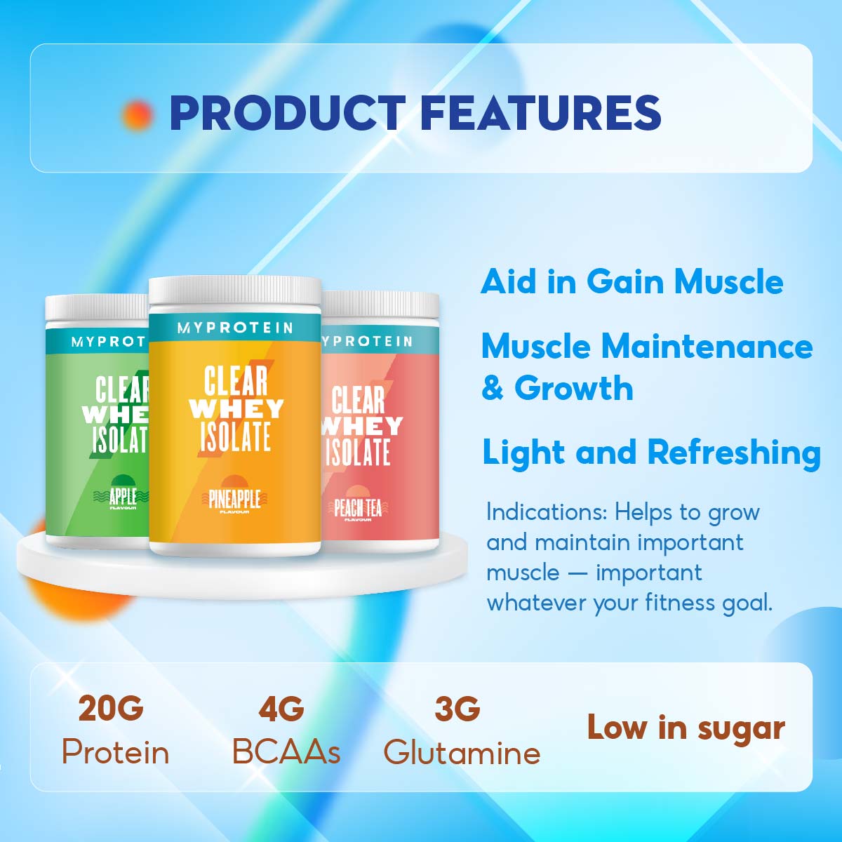 Myprotein, Clear Whey Isolate, 20 Sers - Ultimate Sup Singapore