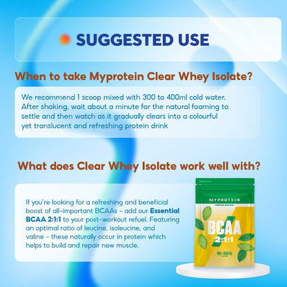 Myprotein, Clear Whey Isolate, 20 Sers - Ultimate Sup Singapore
