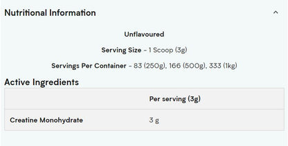Myprotein, Creatine Monohydrate Powder 0.25-1kg - Ultimate Sup Singapore