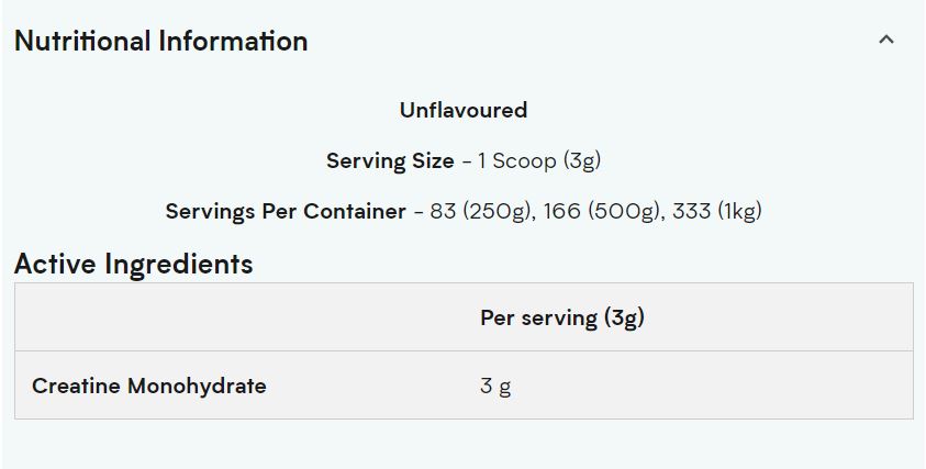 Myprotein, Creatine Monohydrate Powder 0.25-1kg - Ultimate Sup Singapore