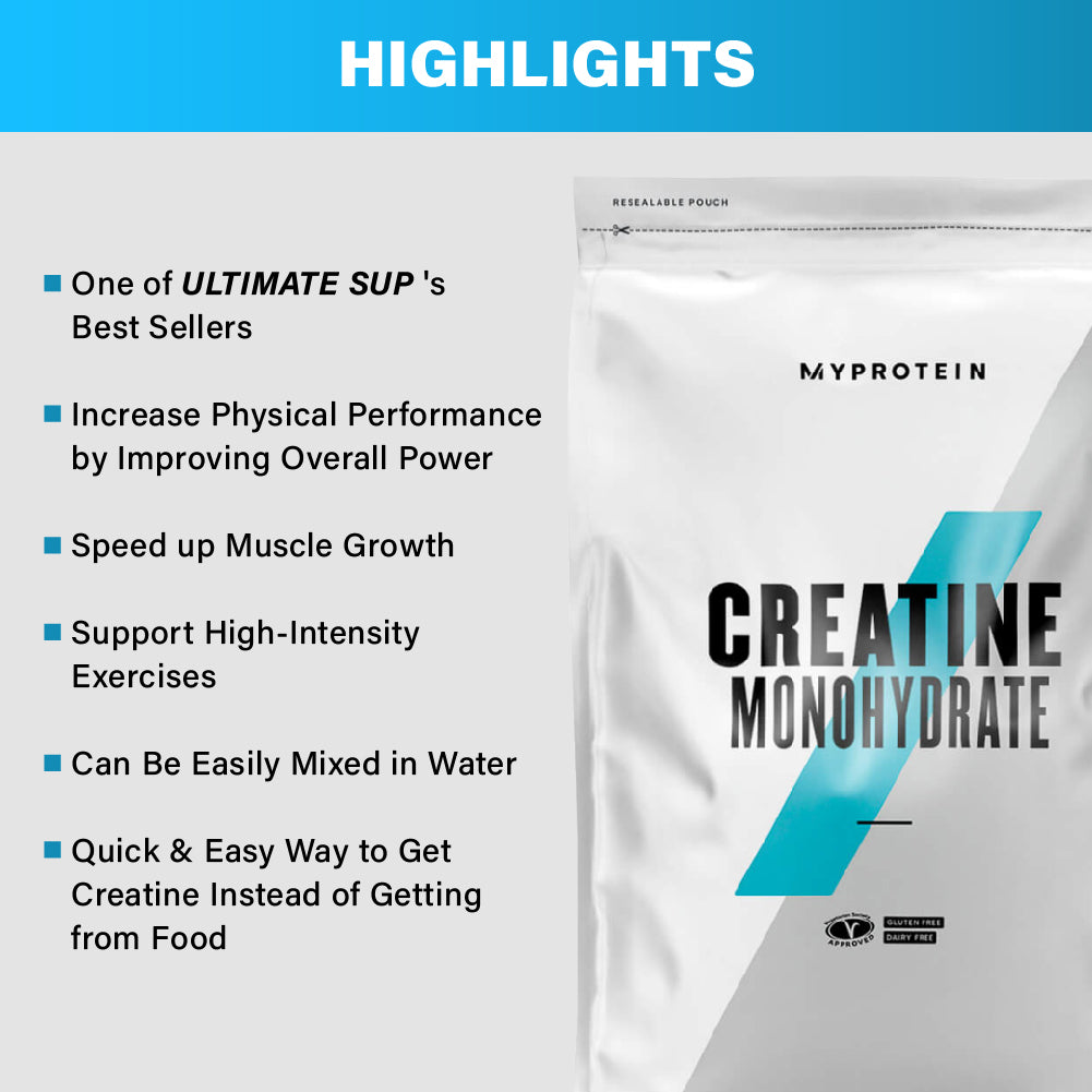 Myprotein, Creatine Monohydrate Powder 0.25-1kg - Ultimate Sup Singapore