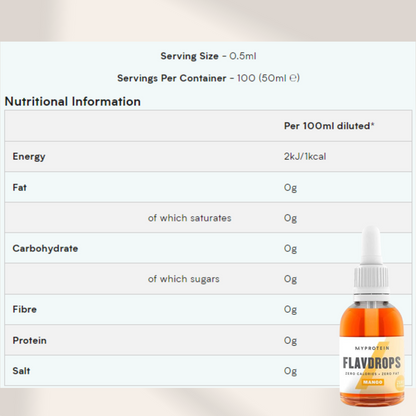 Myprotein, FlavDrops, Zero Calorie, Food and Beverage, No Sugar, Use with Protein Shake - Ultimate Sup Singapore
