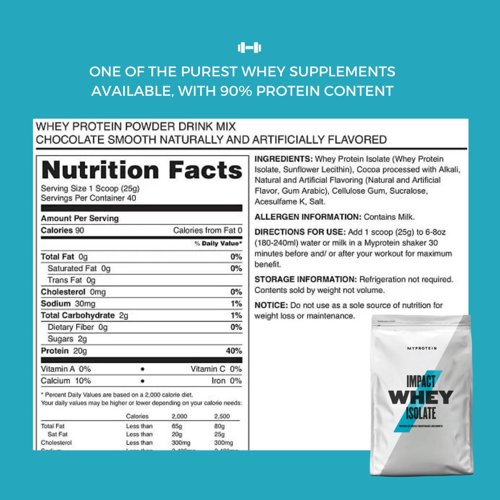 Myprotein, Impact Whey Isolate, 1-5kg - Ultimate Sup Singapore