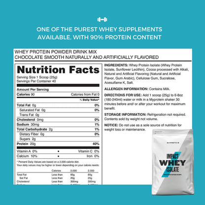 Myprotein, Impact Whey Isolate, 1-5kg - Ultimate Sup Singapore