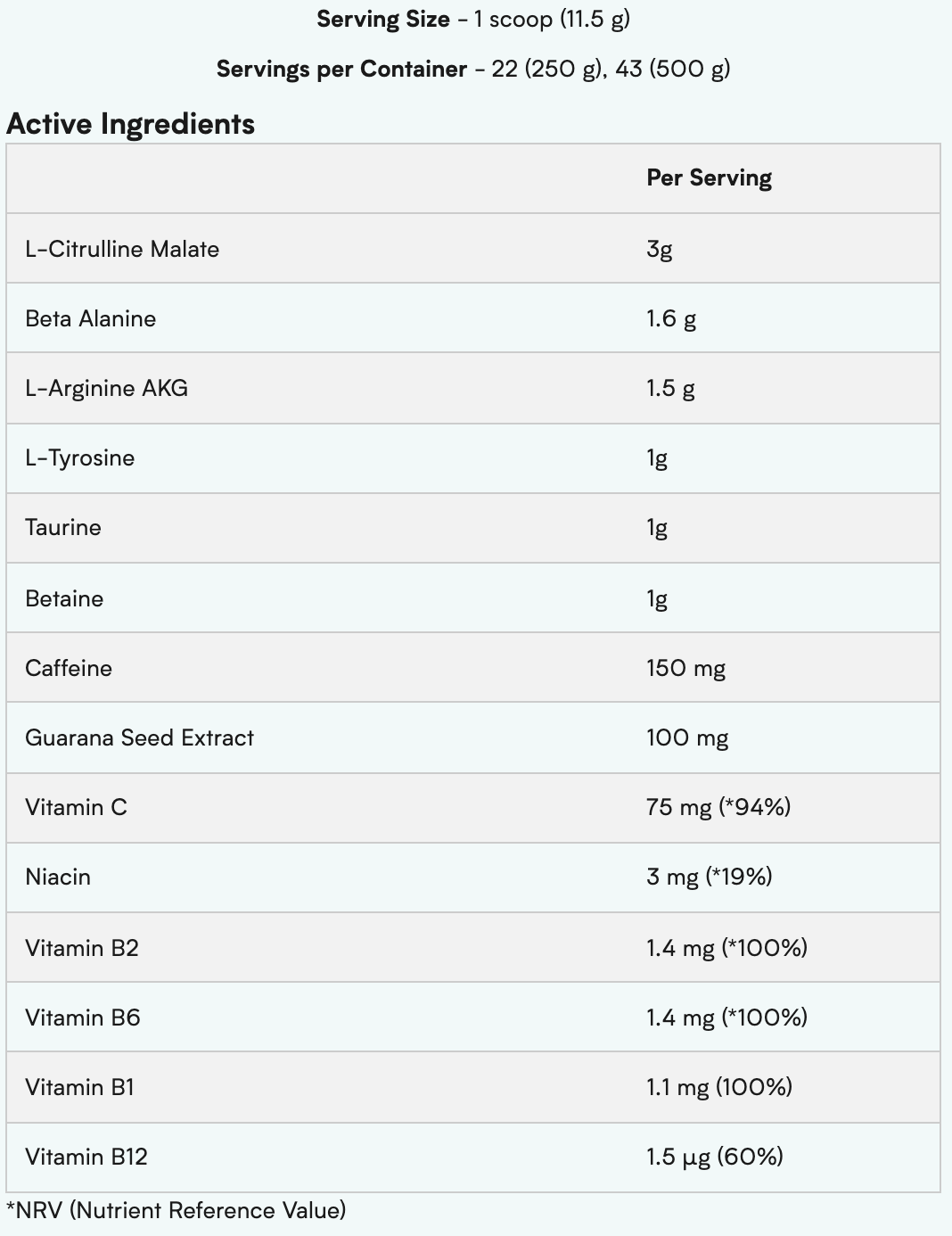 Myprotein, Pre Workout Blend, 250 - 500g - Ultimate Sup Singapore