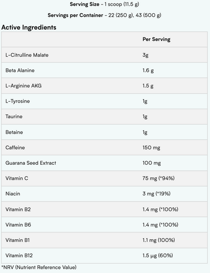 Myprotein, Pre Workout Blend, 250 - 500g - Ultimate Sup Singapore