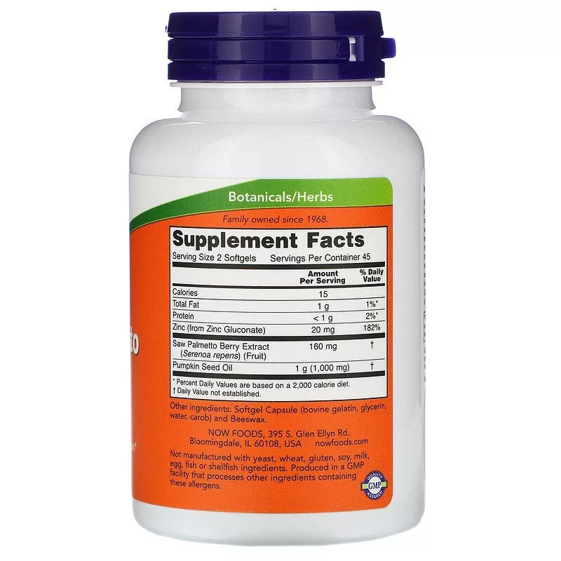 NOW Foods, Saw Palmetto Extract, 90 Veggie Softgels - Ultimate Sup Singapore