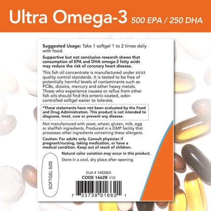 NOW Foods, Ultra Omega-3 Fish Oil, 180 Softgels - Ultimate Sup Singapore
