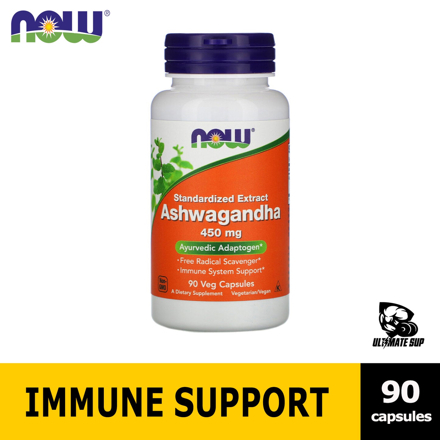 Now Foods, Ashwagandha Standardized Extract, 90 Veg Caps - Ultimate Sup Singapore