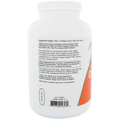 Now Foods, Omega-3, 200-500 Softgels - Ultimate Sup Singapore