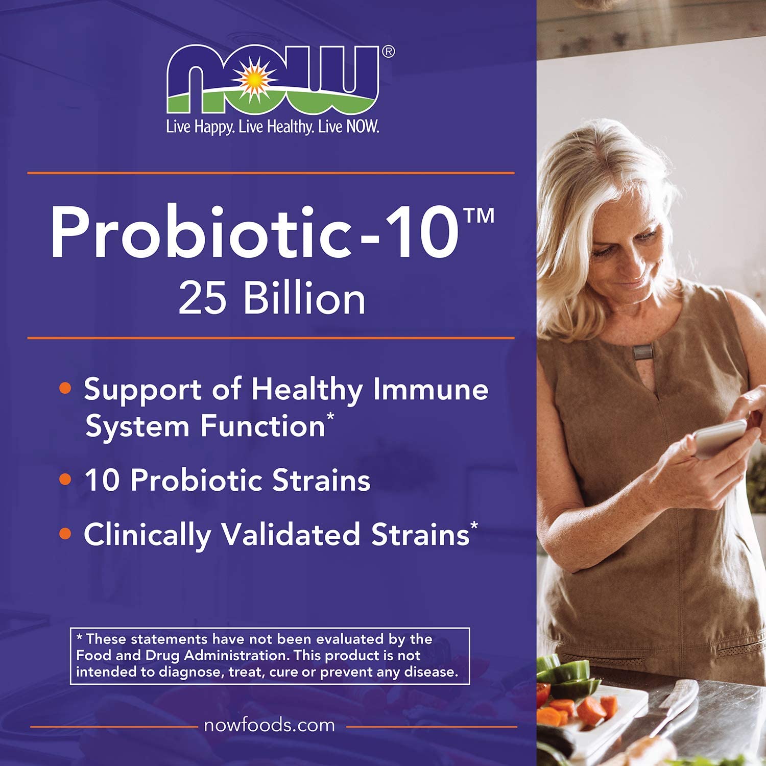 Now Foods, Probiotic-10, 25 Billion, 50 Veg Capsules - Ultimate Sup Singapore