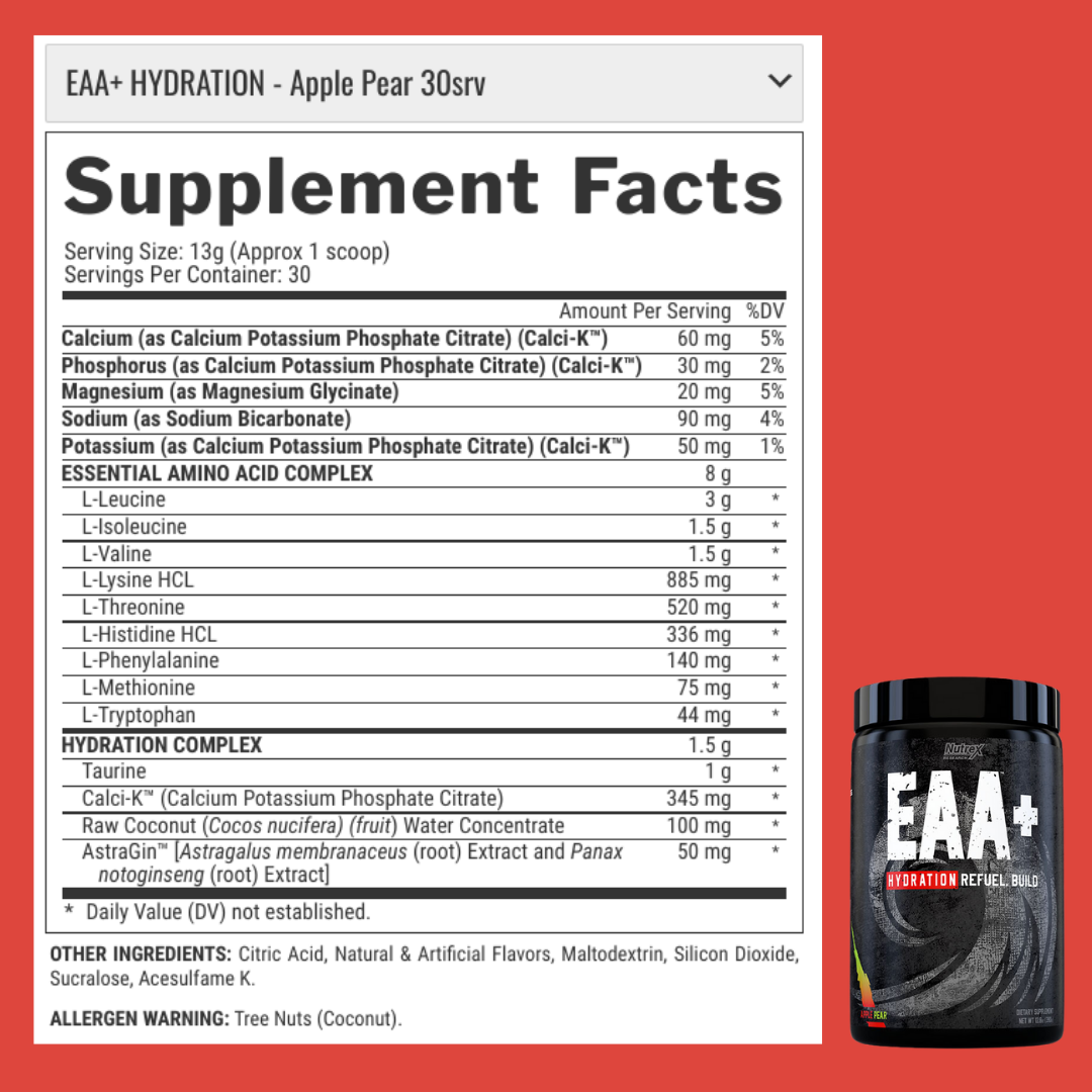 Nutrex Research, EAA Hydration, 390g - Ultimate Sup Singapore
