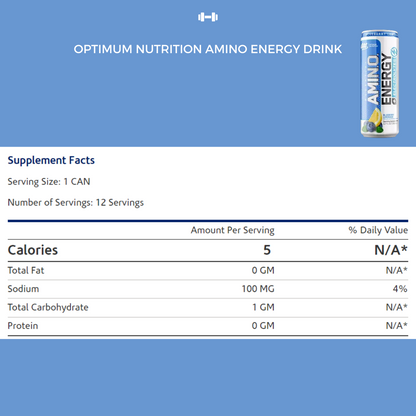 Optimum Nutrition, Amino Energy Drink, 1 Can - Ultimate Sup Singapore