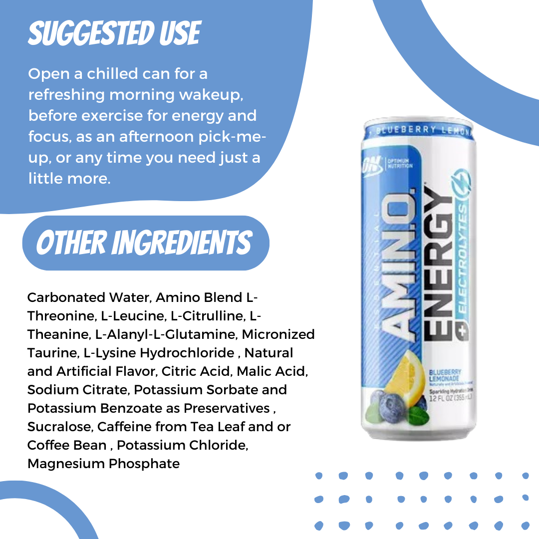 Optimum Nutrition, Amino Energy Drink, 1 Can - Ultimate Sup Singapore